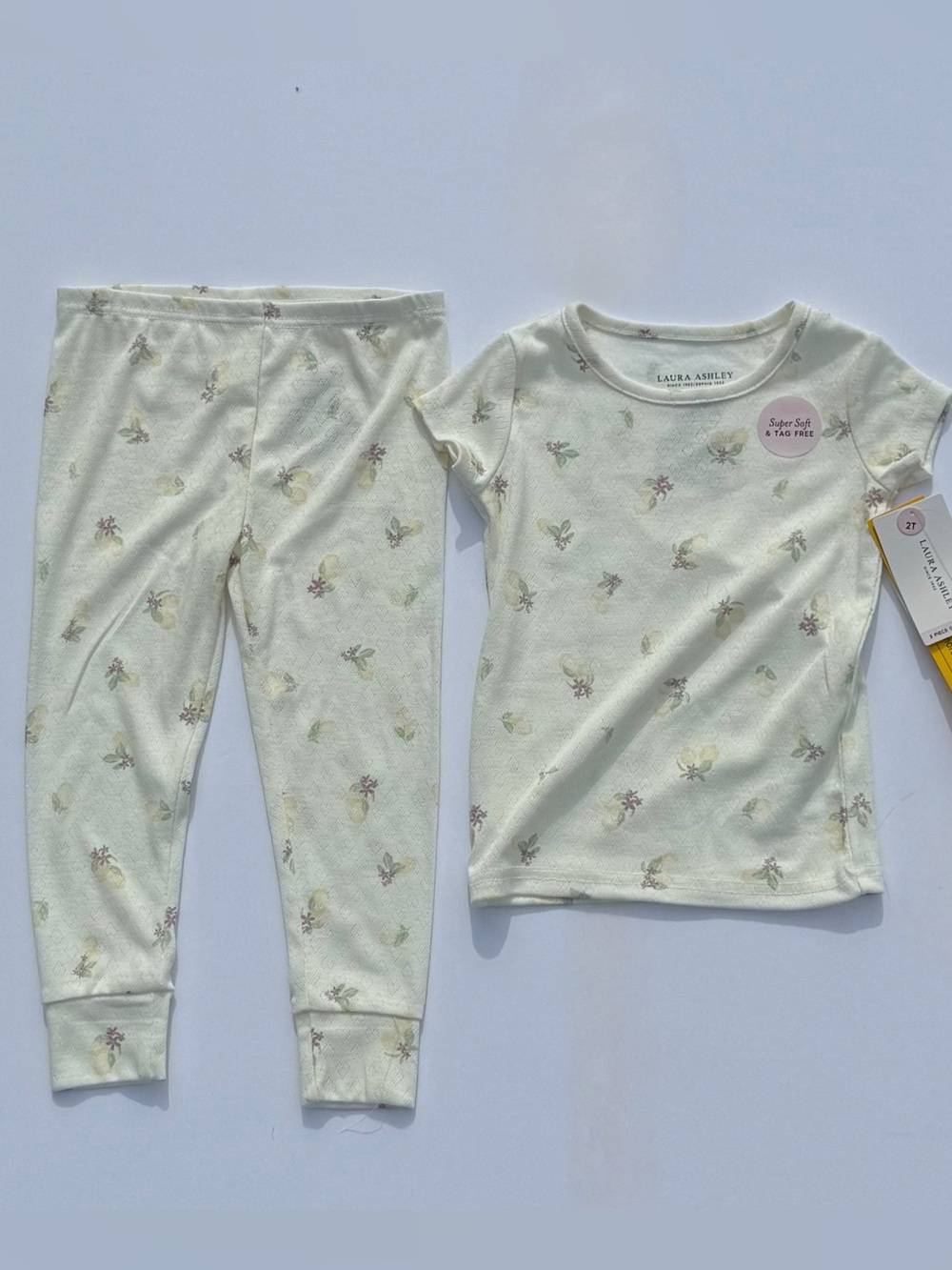 Laura Ashley Cream Floral Short Sleeve Pajama Set